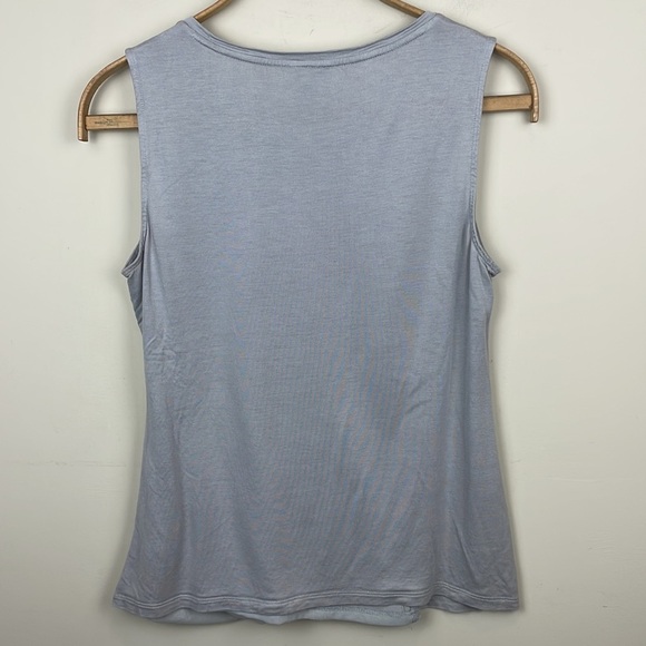 Ann Taylor | Sleeveless Top with Diagonal Rushing; Size L - Picture 8 of 10